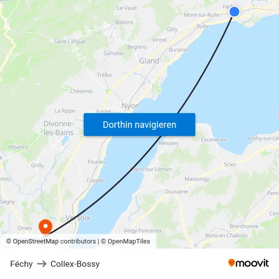 Féchy to Collex-Bossy map