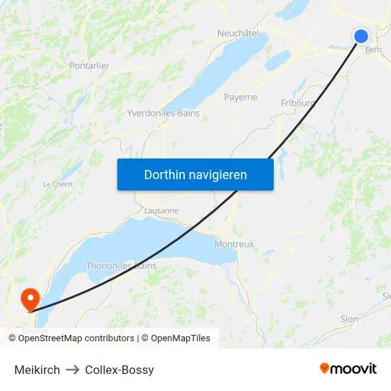 Meikirch to Collex-Bossy map