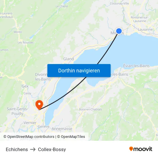 Echichens to Collex-Bossy map