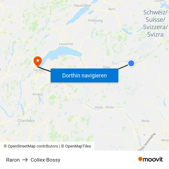 Raron to Collex-Bossy map