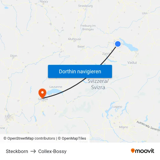 Steckborn to Collex-Bossy map