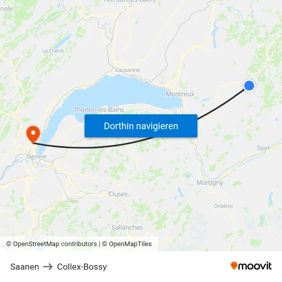 Saanen to Collex-Bossy map