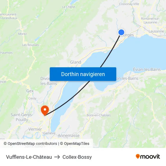 Vufflens-Le-Château to Collex-Bossy map