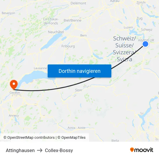 Attinghausen to Collex-Bossy map