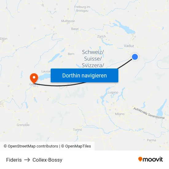 Fideris to Collex-Bossy map