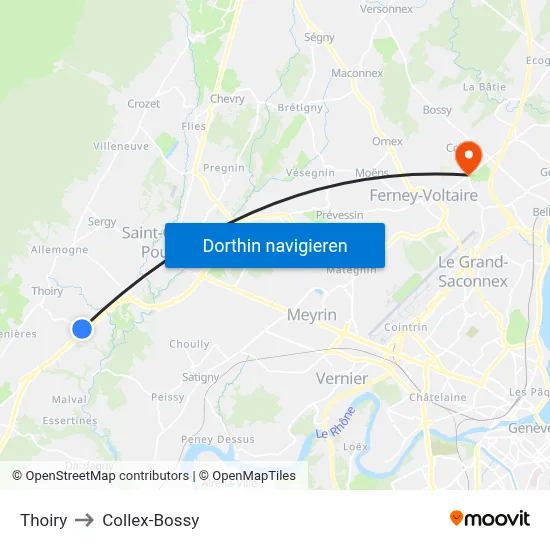 Thoiry to Collex-Bossy map