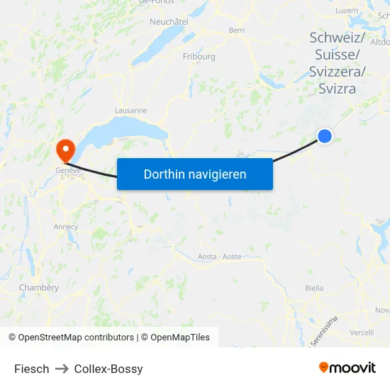 Fiesch to Collex-Bossy map