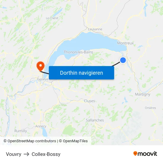Vouvry to Collex-Bossy map
