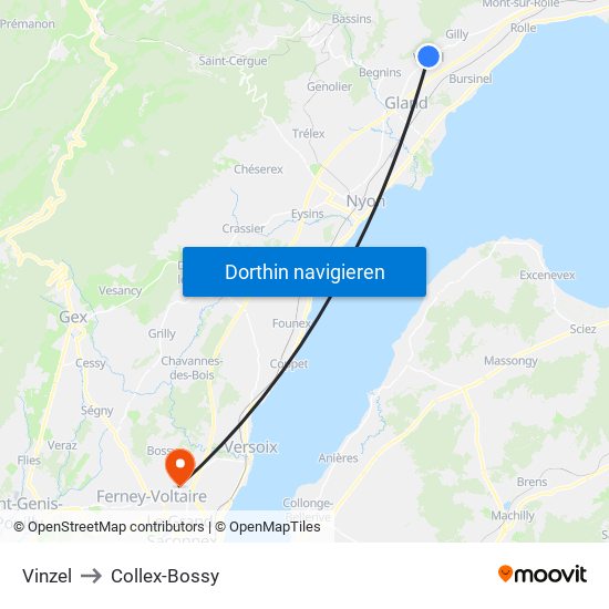 Vinzel to Collex-Bossy map