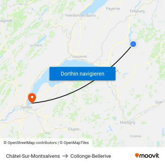 Châtel-Sur-Montsalvens to Collonge-Bellerive map