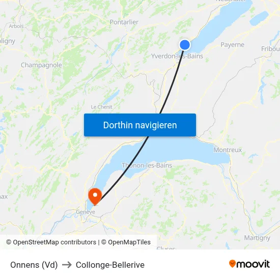 Onnens (Vd) to Collonge-Bellerive map