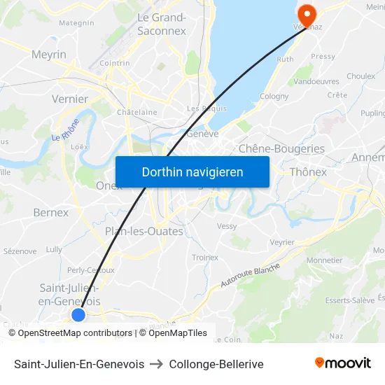 Saint-Julien-En-Genevois to Collonge-Bellerive map