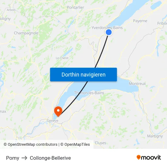Pomy to Collonge-Bellerive map