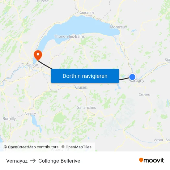 Vernayaz to Collonge-Bellerive map