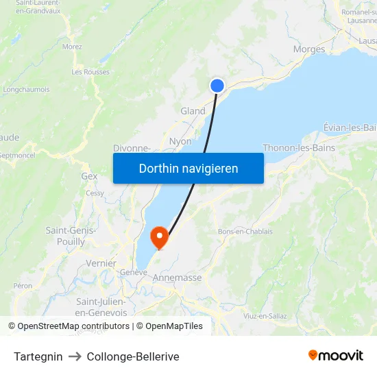 Tartegnin to Collonge-Bellerive map
