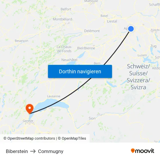 Biberstein to Commugny map