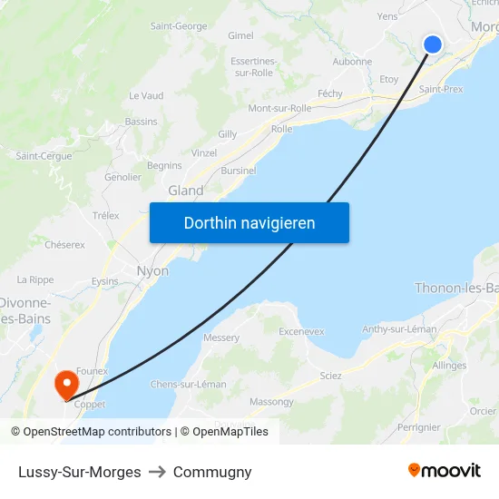 Lussy-Sur-Morges to Commugny map