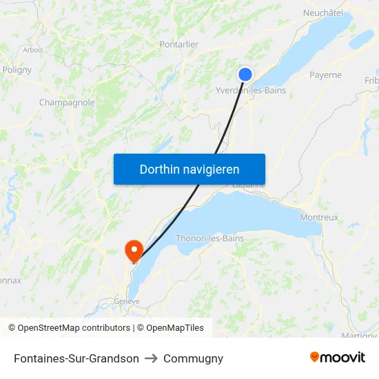 Fontaines-Sur-Grandson to Commugny map