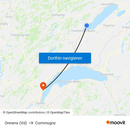 Onnens (Vd) to Commugny map