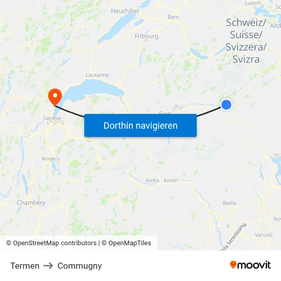 Termen to Commugny map