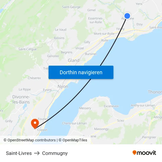 Saint-Livres to Commugny map
