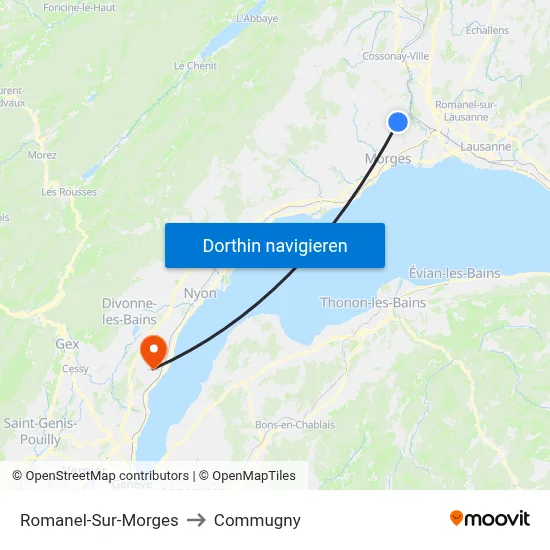 Romanel-Sur-Morges to Commugny map
