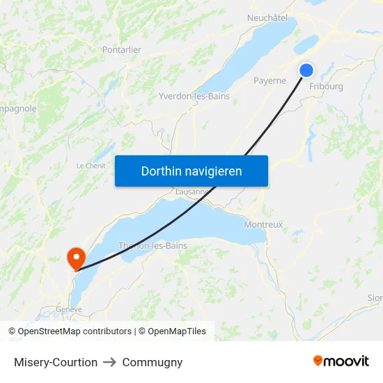 Misery-Courtion to Commugny map