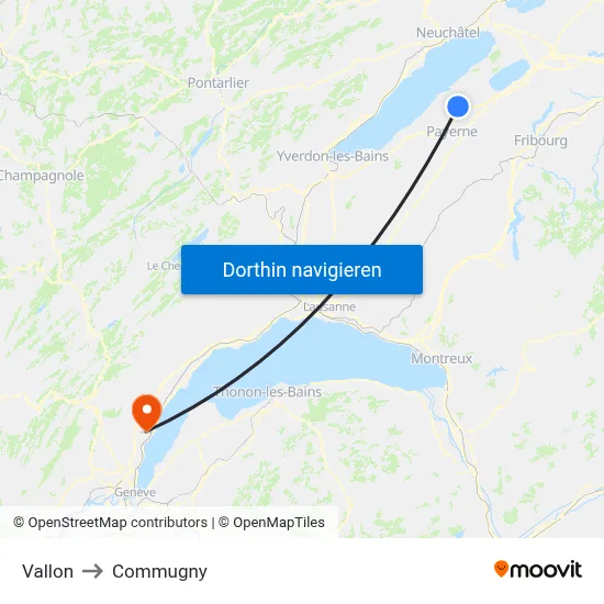 Vallon to Commugny map