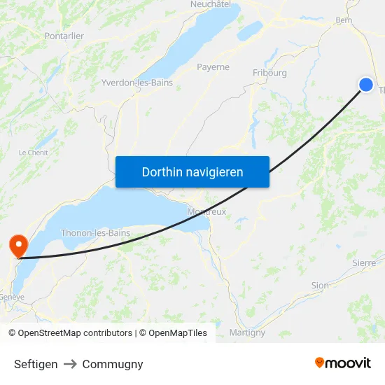 Seftigen to Commugny map