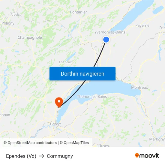 Ependes (Vd) to Commugny map