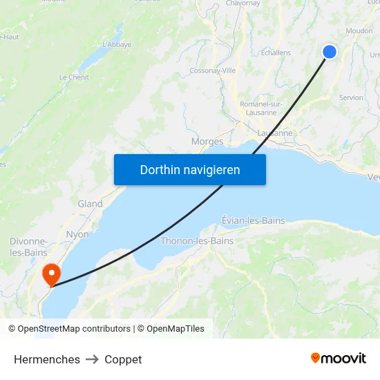Hermenches to Coppet map