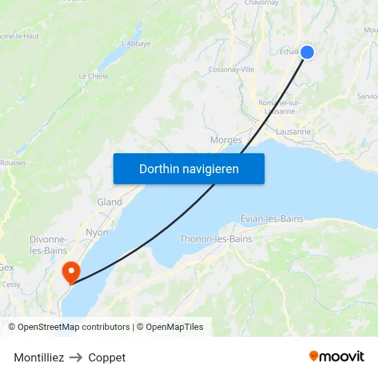 Montilliez to Coppet map