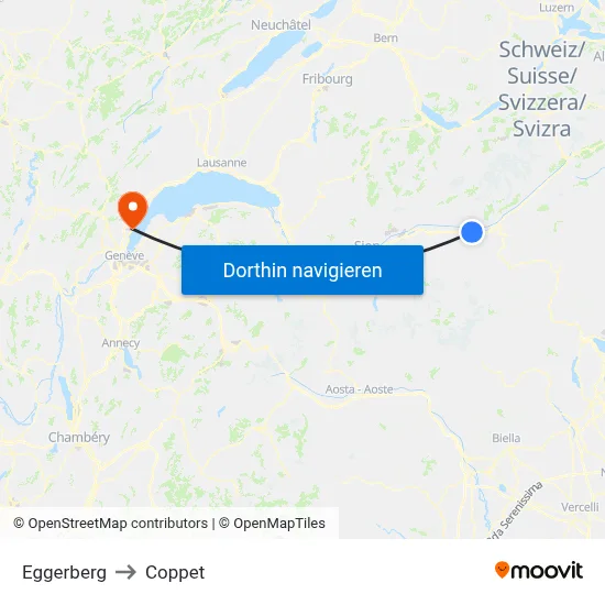 Eggerberg to Coppet map
