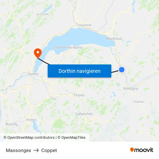 Massongex to Coppet map