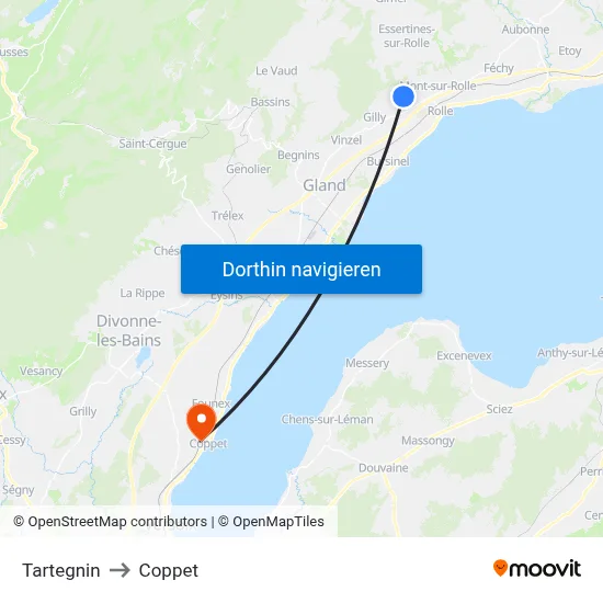 Tartegnin to Coppet map