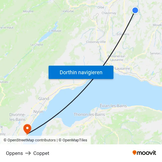 Oppens to Coppet map