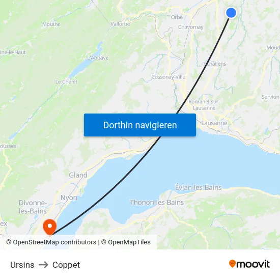 Ursins to Coppet map