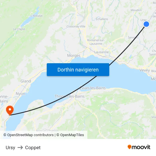 Ursy to Coppet map
