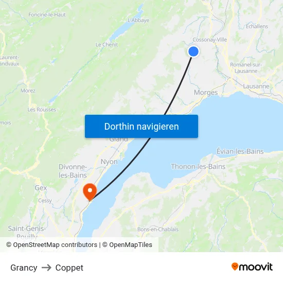 Grancy to Coppet map