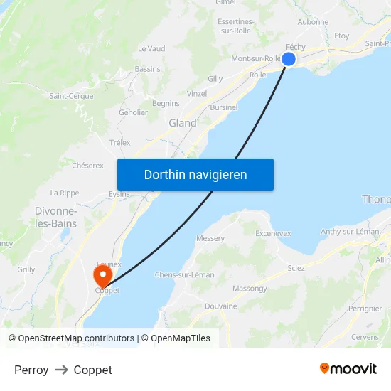 Perroy to Coppet map