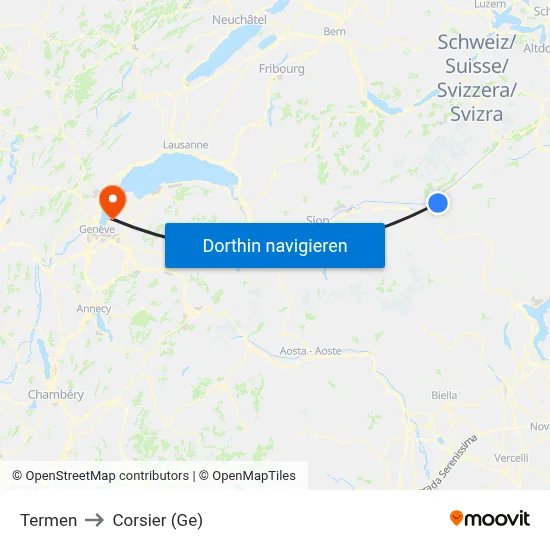 Termen to Corsier (Ge) map