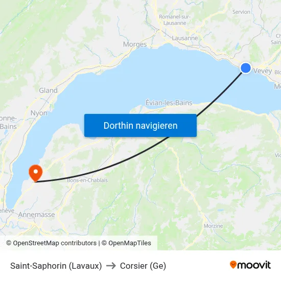 Saint-Saphorin (Lavaux) to Corsier (Ge) map