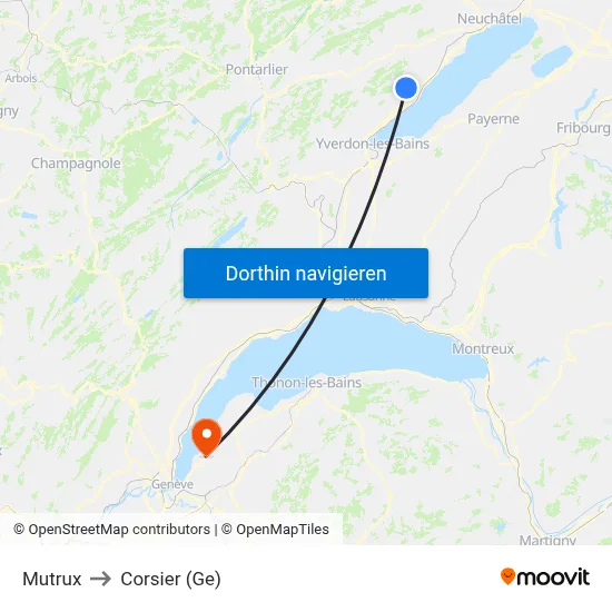 Mutrux to Corsier (Ge) map
