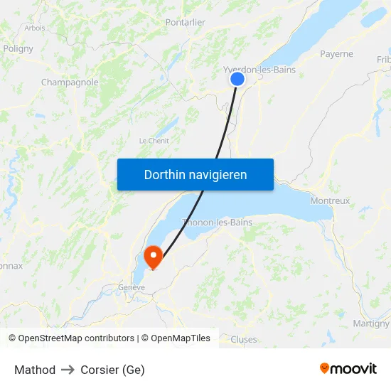 Mathod to Corsier (Ge) map