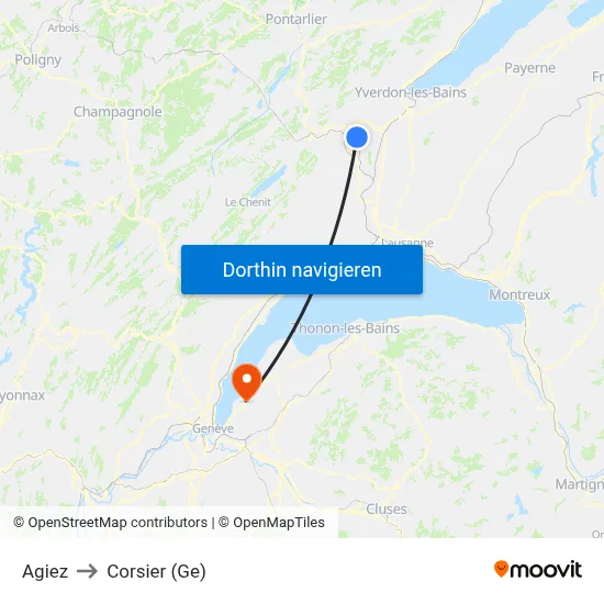 Agiez to Corsier (Ge) map