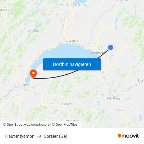 Haut-Intyamon to Corsier (Ge) map