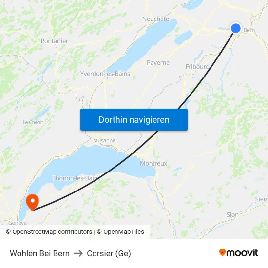 Wohlen Bei Bern to Corsier (Ge) map