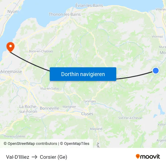 Val-D'Illiez to Corsier (Ge) map
