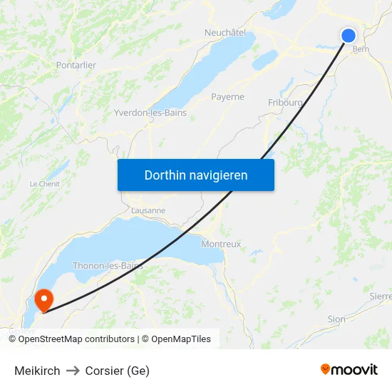 Meikirch to Corsier (Ge) map