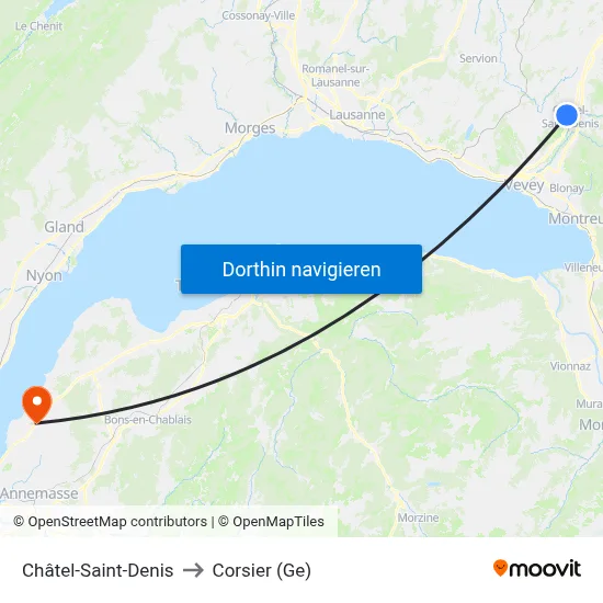 Châtel-Saint-Denis to Corsier (Ge) map